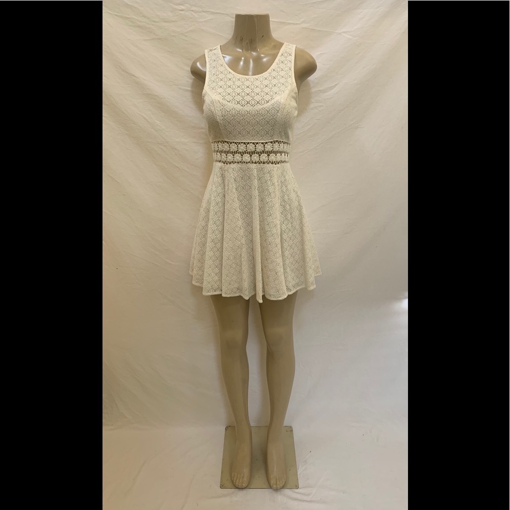 Free People Size 4 Ivory Sleeveless Skater Dress - Picture 1 of 11